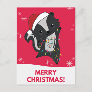 Skunk Christmas Skunks Winter Animals Holiday Post Feiertagspostkarte