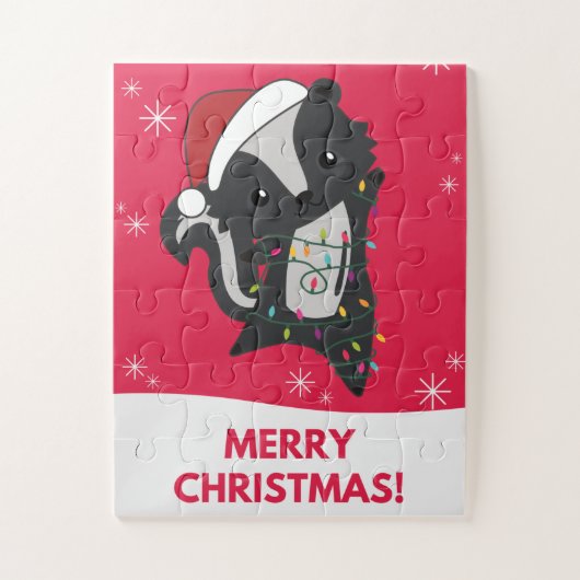 Skunk Christmas Skunks Winter Animals Jigsaw Puzzl Puzzle (Vertikal)