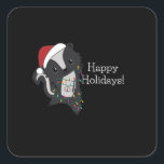 Skunk Christmas Skunks Winter Animals Quadratischer Aufkleber<br><div class="desc">Skunk for Christmas with fairy lights. Funny animals with ohrs and snow to the holidays. Also funny for Christmas in July. Stinkiers are sweet animals and perfect for Christmas.</div>