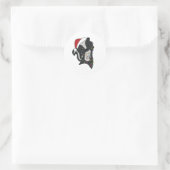 Skunk Christmas Skunks Winter Animals Runder Aufkleber (Tasche)