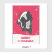 Skunk Christmas Skunks Winter Animals Sticker (Blatt)
