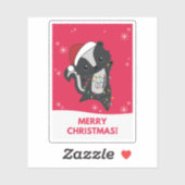 Skunk Christmas Skunks Winter Animals Sticker (Blatt)