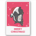 Skunk Christmas Skunks Winter Animals Sticker<br><div class="desc">Skunk for Christmas with fairy lights. Funny animals with ohrs and snow to the holidays. Also funny for Christmas in July. Stinkiers are sweet animals and perfect for Christmas.</div>