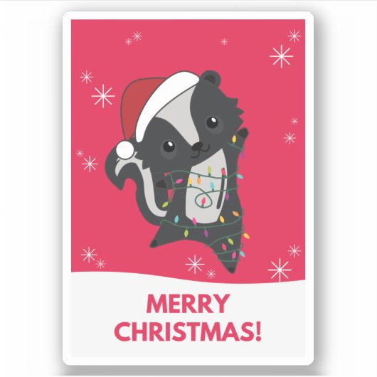 Skunk Christmas Skunks Winter Animals Sticker (Vorderseite)