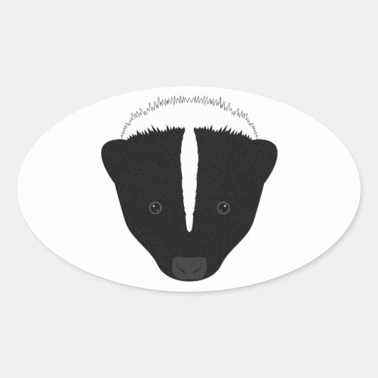 Skunk Face Ovaler Aufkleber (Vorderseite)