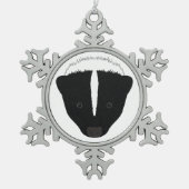 Skunk Face Schneeflocken Zinn-Ornament (Vorderseite)