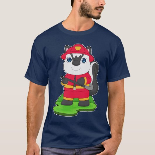 Skunk Firefighter Fire hose Fire department T-Shirt (Vorderseite)