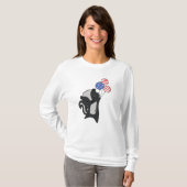 Skunk Funny Cat 4. Juli American Flag T-Shirt (Vorne ganz)