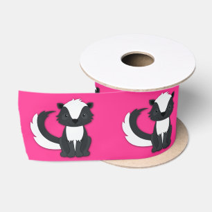 Skunk Geburtstagsparty Kids Pink Satin Ribbon Satinband