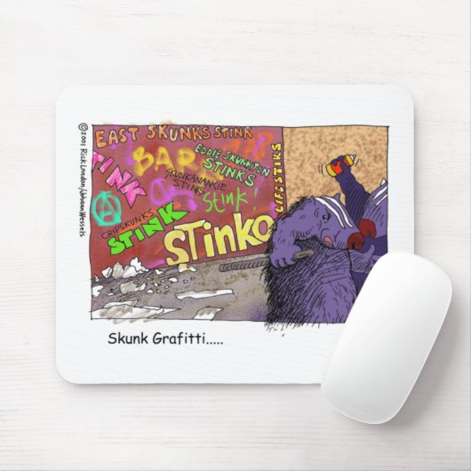 Skunk Graffiti Funny Cartoon Gifts & T-Shirt Mousepad (Mit Mouse)