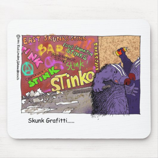 Skunk Graffiti Funny Cartoon Gifts & T-Shirt Mousepad (Vorne)