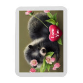 Skunk Hugging Blume Liebe You Magnet (Vertikal)