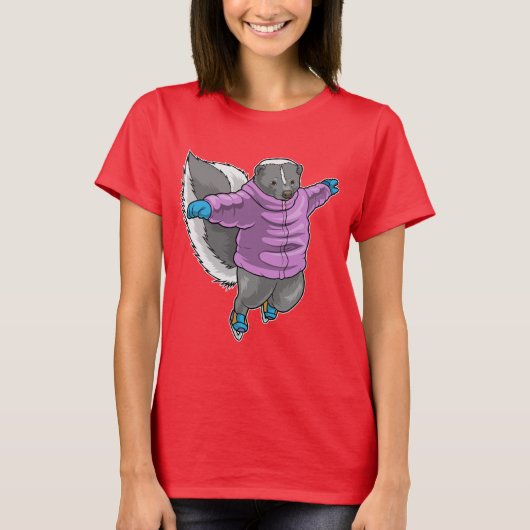 Skunk Ice Skaten Ice Skate T-Shirt (Vorderseite)