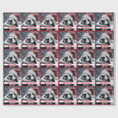 Skunk in der Weihnachtsmannmütze Geschenkpapier (Flach)