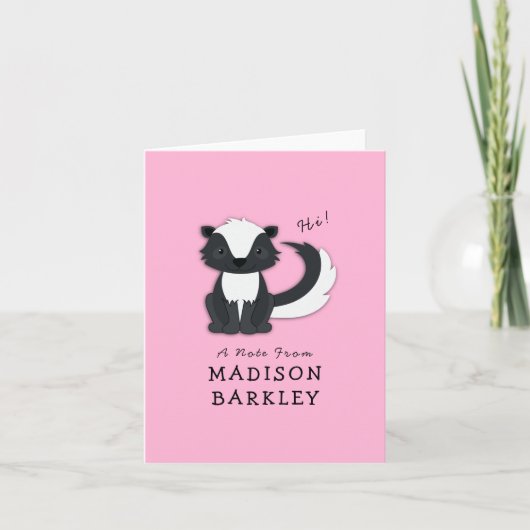 Skunk Kid Niedlich Woodland Animal Stationcard (Vorderseite)