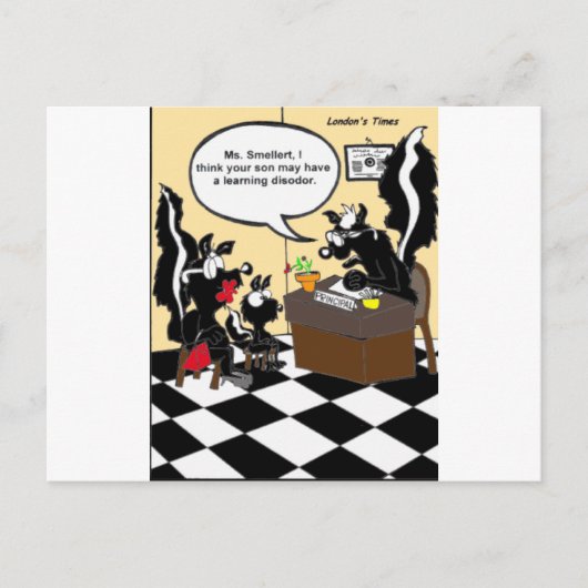 Skunk Learning Disodors Funny Gifts & T-Shirts Postkarte (Vorderseite)