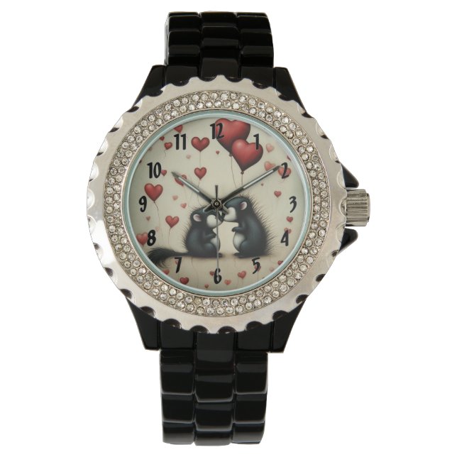 Skunk Liebe 1 Armbanduhr (Vorderseite)