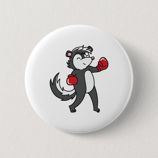Skunk macht Boxing Button (Vorderseite)