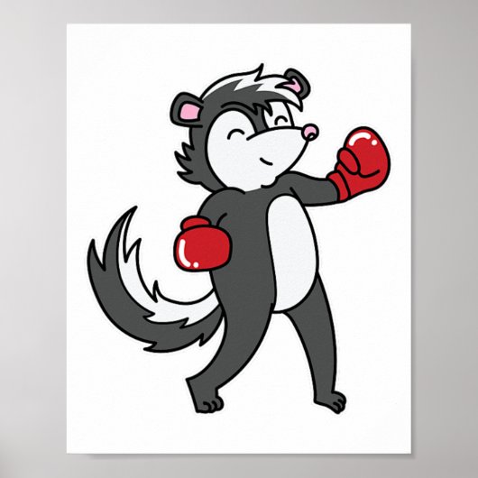 Skunk macht Boxing Poster (Vorne)