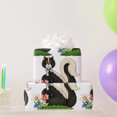 Skunk mit Blume Geschenkpapier