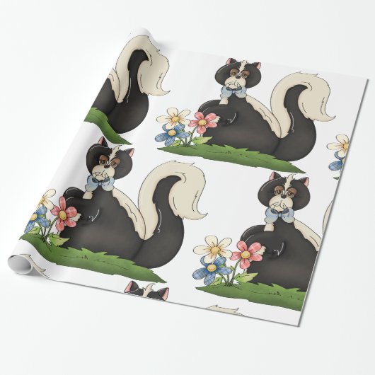Skunk mit Blume Geschenkpapier (Ungerollt)