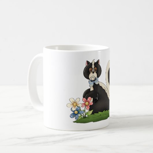 Skunk mit Blume Kaffeetasse (Vorderseite Links)