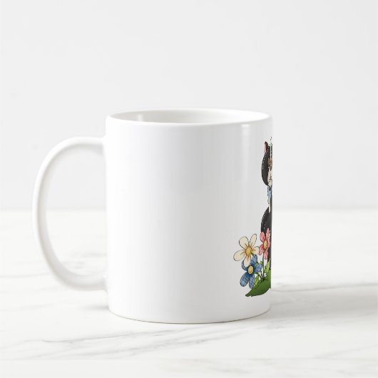 Skunk mit Blume Kaffeetasse (Links)