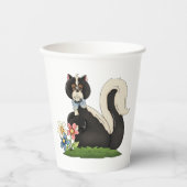 Skunk mit Blume Pappbecher (Vorderseite)