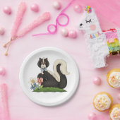 Skunk mit Blume Pappteller (Party)