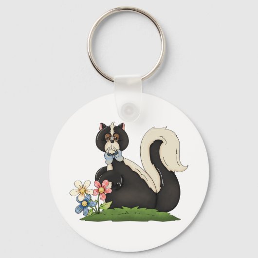 Skunk mit Blume Schlüsselanhänger (Rückseite)
