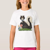Skunk mit Blume T-Shirt (Vorderseite)