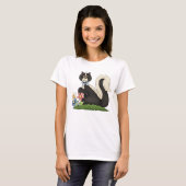 Skunk mit Blume T-Shirt (Vorne ganz)