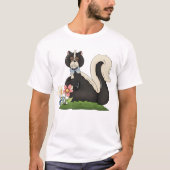 Skunk mit Blume T-Shirt (Vorderseite)