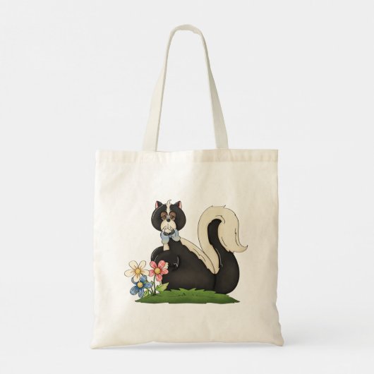 Skunk mit Blume Tragetasche (Rückseite)