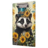 Skunk mit Sonnenblumen Klemmbrett (Links)