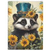 Skunk mit Sonnenblumen Klemmbrett (Rückseite)
