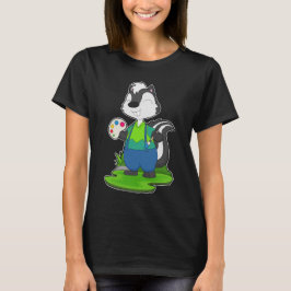 Skunk Painter Paintbrush Painting T-Shirt