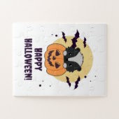 Skunk Pumpkin Niedlich Skunks Happy Halloween Puzzle (Horizontal)
