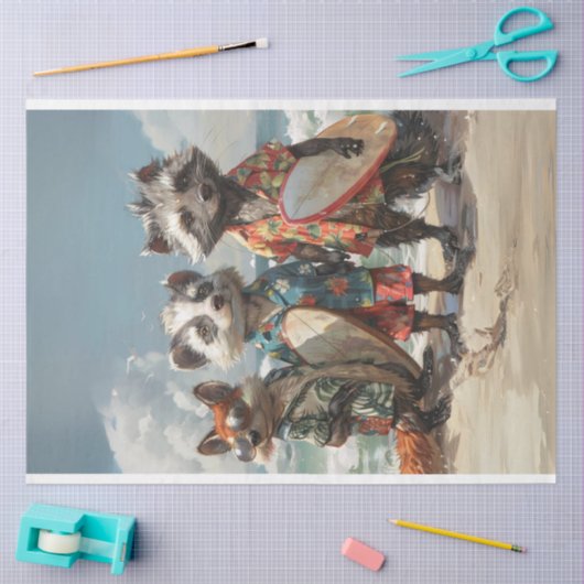 Skunk, Raccoon, Fox Decoupage Seidenpapier (Basteln)