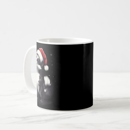 Skunk Santa Hat Funny Xmas Skunk Lovers Christmas Kaffeetasse (Vorderseite Links)