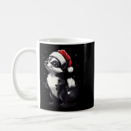 Skunk Santa Hat Funny Xmas Skunk Lovers Christmas Kaffeetasse (Links)