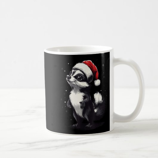 Skunk Santa Hat Funny Xmas Skunk Lovers Christmas Kaffeetasse (Rechts)