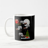 Skunk Santa Sleigh Flying Funny Magical Christmas Kaffeetasse (Links)