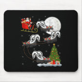 Skunk Santa Sleigh Flying Funny Magical Christmas Mousepad (Vorne)