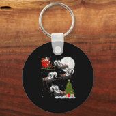 Skunk Santa Sleigh Flying Funny Magical Christmas Schlüsselanhänger (Vorderseite)