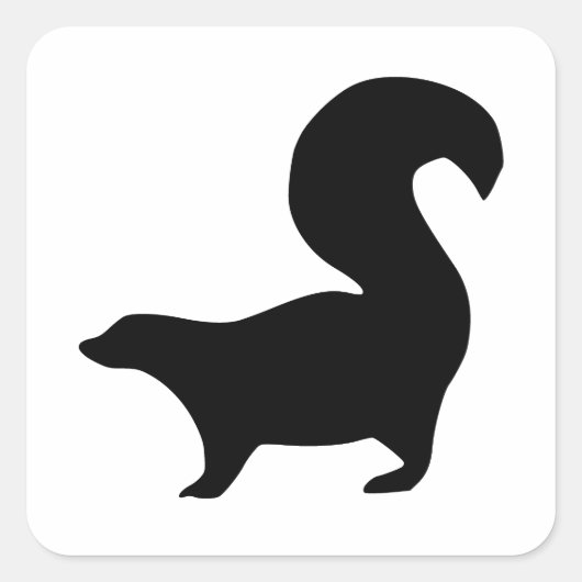 Skunk-Silhouette Quadratischer Aufkleber (Vorderseite)