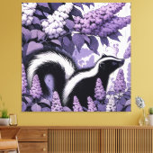 Skunk Skunks und Lilac Bush Lila Leinwanddruck (Insitu (Wohnzimmer))