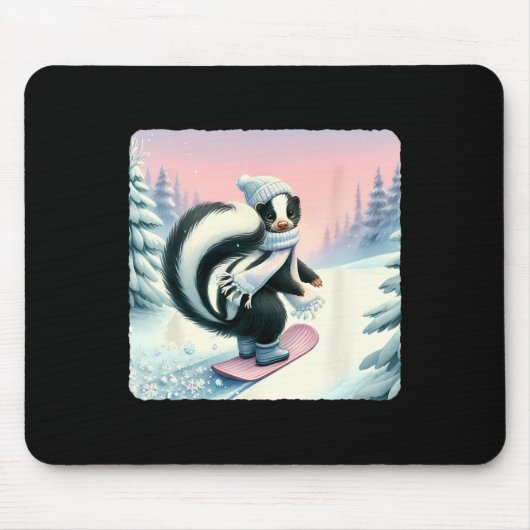 Skunk Snowboarding. Snowboard Snowboarder Cap Scar Mousepad (Vorne)