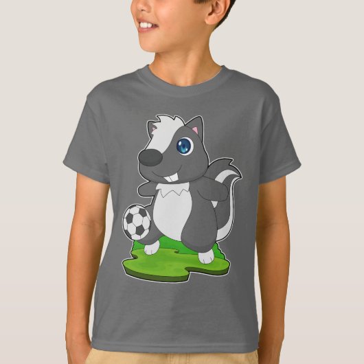Skunk Soccer Player Soccer T-Shirt (Vorderseite)