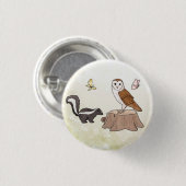 Skunk und Eule Button (Vorne & Hinten)